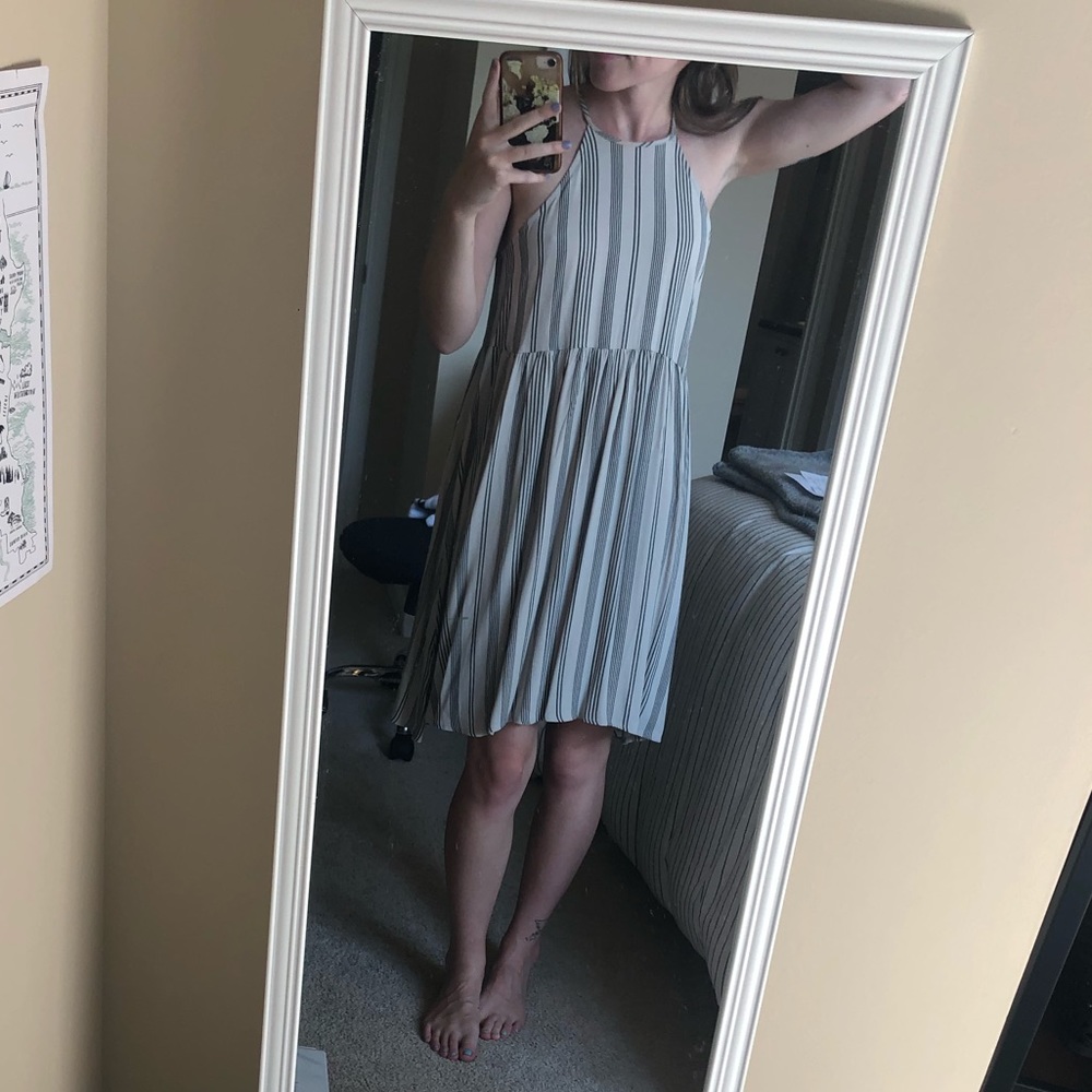 Off-white and Black stripe Dress
